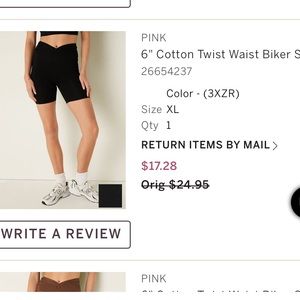 Victorias Secret Pink Twist Black Biker Shorts